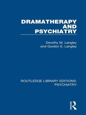 cover image of Dramatherapy and Psychiatry